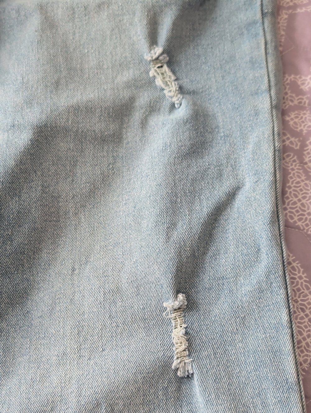 Light Blue Distressed Women’s Jeans - Picture 3 of 13